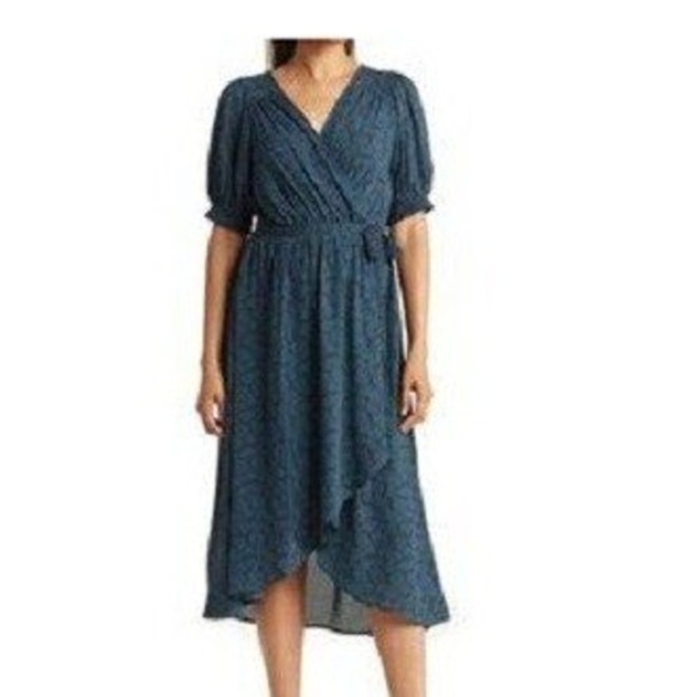 NEW Melrose & Market XXL black teal wrap dress easy wear, layer for fall PLUS‎